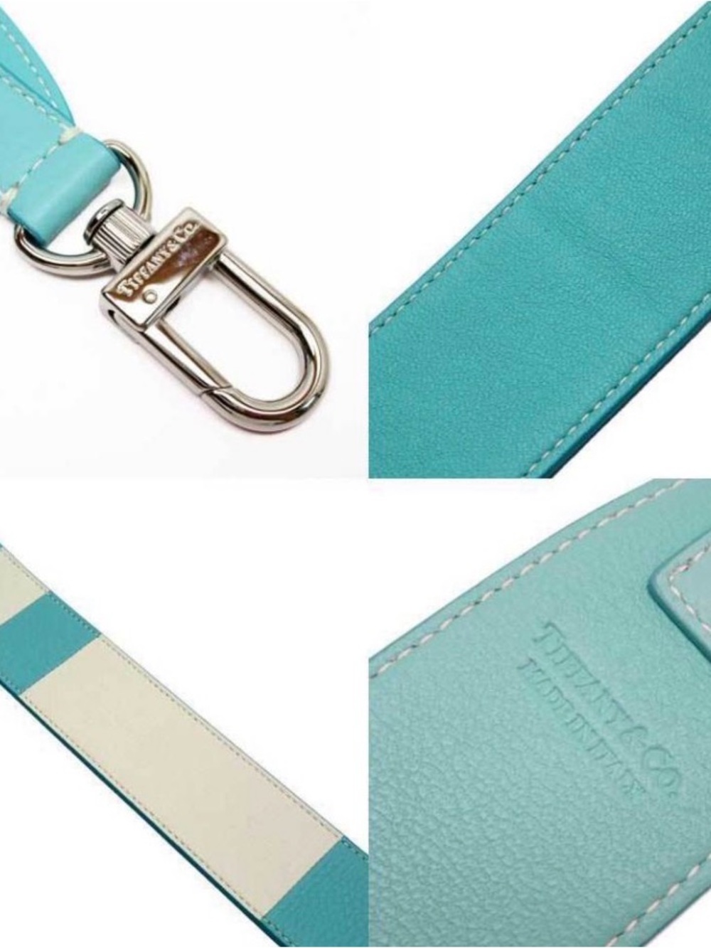 Tiffany & Co. Turquoise/White Replacement Leather Strap with Silver Hardware